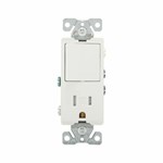 Eaton Wiring TR7730W Tamper Resistant Switch Decorator Combination Sp Guard Receptacle 15A 25V White 032664750281 ,032664750281