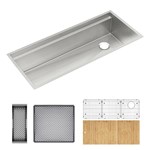 Cs45Cwk Elkay Circuit Chef Stainless Steel 45-1/2 In X 20-1/2 In X 10 In Single Bowl Undermount Sink Kit With Cherry Wood Boards ,
