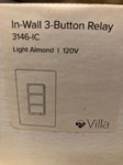 3146-LC 3-Button In Wall Relay Switch 1000W 120V Light Almond Villa ,3146-LC