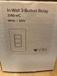 3146-WC 3-Button In Wall Relay Switch 1000W 120V White Villa ,3146-WC