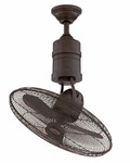 19 in Bellows III Ceiling Fan in Aged Bronze Textured Blades Included ,