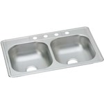 DW50233224 Dayton Stainless Steel 33&quot; x 22&quot; x 6-9/16&quot;, 4-Hole Equal Double Bowl Drop-in Sink (50 Pack) ,STAMD141002