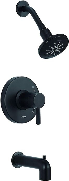 D512030BSTC  Amalfi 1H Tub & Shower Trim Kit & Treysta Cartridge w/ Diverter on Spout 2.0gpm Satin Black 