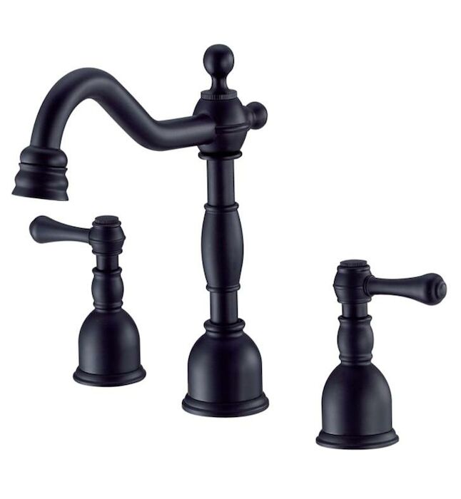 D303257BS  Opulence 2H Mini-Widespread Lavatory Faucet w/ Metal Touch Down Drain 1.2gpm Satin Black 