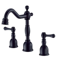 Opulence® Double Handle Widespread Lavatory Faucet with Metal Touch Down Drain 1.2gpm Satin Black ,