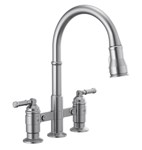 Delta Broderick™: Two Handle Pull-Down Bridge Kitchen Faucet ,34449923941,2390LARDST