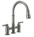 Delta Broderick™: Two Handle Pull-Down Bridge Kitchen Faucet - DEL2390LKSDST