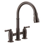Delta Broderick™: Two Handle Pull-Down Bridge Kitchen Faucet ,2390LRBDST