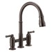 Delta Broderick™: Two Handle Pull-Down Bridge Kitchen Faucet - DEL2390LRBDST