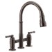 Delta Broderick™: Two Handle Pull-Down Bridge Kitchen Faucet - DEL2390LRBDST