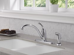 Delta Collins™: Single Handle Kitchen Faucet with Spray ,Other,green,DELTA GREEN,LEAD FREE,Lead Free,green,DELTA GREEN