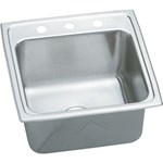 Elkay Lustertone Classic Stainless Steel 19-1/2&quot; x 19&quot; x 10-1/8&quot; 1-Hole Single Bowl Drop-in Laundry Sink with Quick-clip ,