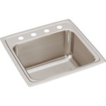 Elkay Lustertone Classic Stainless Steel 19-1/2" x 19" x 10-1/8" OS4-Hole Single Bowl Drop-in Laundry Sink ,