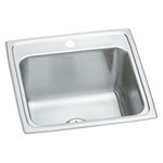 Elkay Lustertone Classic Stainless Steel 19-1/2" x 19" x 10-1/8" 1-Hole Single Bowl Drop-in Laundry Sink w/Perfect Drain ,