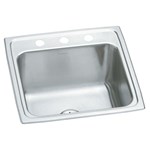 Elkay Lustertone Classic Stainless Steel 19-1/2" x 19" x 10-1/8" 3-Hole Single Bowl Drop-in Laundry Sink w/Perfect Drain ,