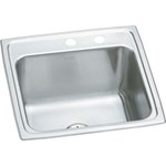 Elkay Lustertone Classic Stainless Steel 19-1/2" x 19" x 10-1/8" MR2-Hole Single Bowl Drop-in Laundry Sink w/Perfect Drain ,