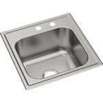 Dayton Stainless Steel 20&quot; x 20&quot; x 10-1/8&quot; MR2-Hole Single Bowl Drop-in Laundry Sink ,