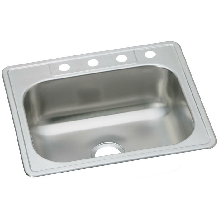 Dayton Stainless Steel 25" x 22" x 8-1/16", 4-Hole Single Bowl Drop-in Sink Dayton ELITE, 2522, 25 x 22, 25x22