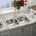 Dsew10233224 Dayton Stainless Steel 33 In X 22 In X 8-1/16 In Equal Double Bowl Drop-In Sink ,