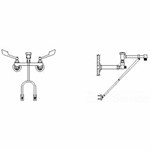 28C2985 Commercial 28C2 Two Handle 8In Wall Mount Service Sink Faucet ,