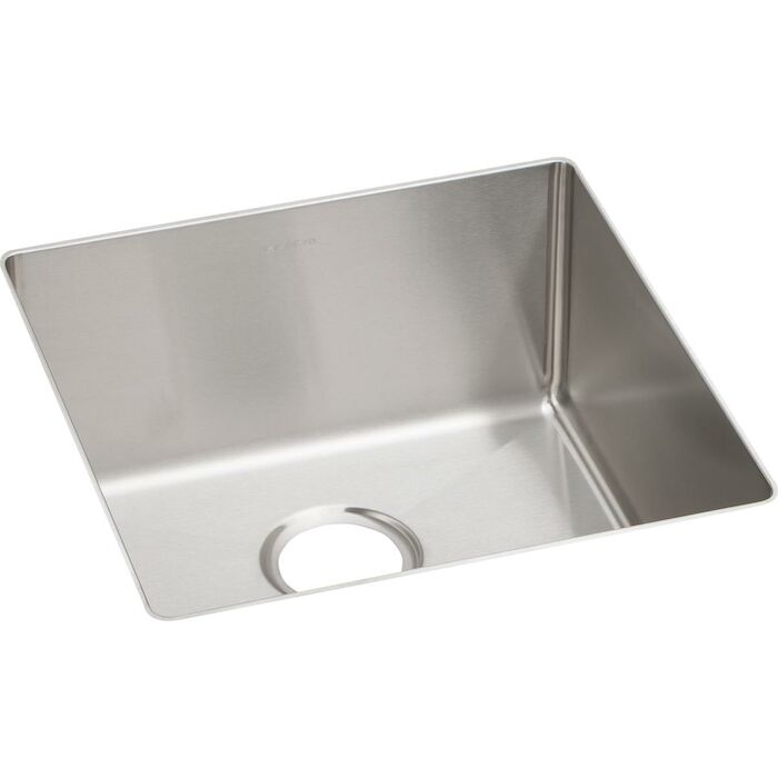 Crosstown 18 Gauge Stainless Steel 18-1/2" x 18-1/2" x 9", Single Bowl Undermount Sink Crosstown, rear drain, offset drain, off set drain, ECTRU17179