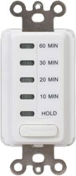 The Electronic Auto-Off Timer 10/20/30/60 Minute With Hold White The Ei200 Series Decorator Electronic Au to Shut-Off Timers Provide Silent Operation In Time Ranges From 5 Minutes To 12 Hours. ,