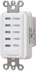 The Electronic Auto-Off Timer 1/2/4/8 Hour With Hold White The Ei200 Series Decorator Electronic Auto Shu t-Off Timers Provide Silent Operation In Time Ranges From 5 Minutes To 12 Hours. ,