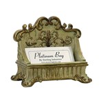 91-3387 Dimond Home Cream Crackle with Gold Edging Composite Scroll Cardholder ,