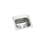 Elkay Celebrity Stainless Steel 15&quot; X 15&quot; X 6-1/8&quot;, 3-Hole Single Bowl Drop-In Bar Sink ,BCR153,140NS16372,140NS16372,BCR15,BCR