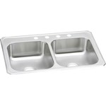 Elkay Celebrity Stainless Steel 33" x 22" x 7", 3-Hole Equal Double Bowl Drop-in Sink 3322, 33x22, 33 x 22