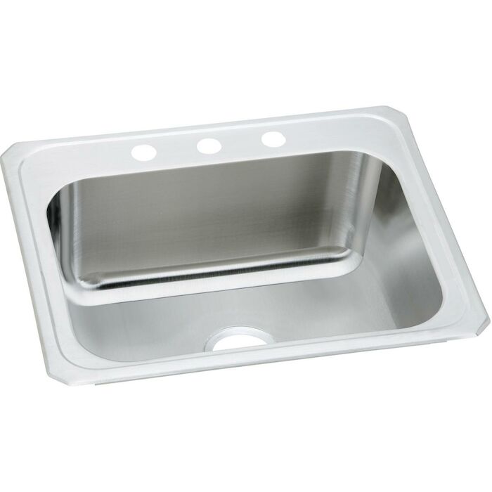 Dcr2522101 25 X 22 X 10, Four Hole, 20 Gauge,  Celebrity Single Bowl Stainless Steel Kitchen Sink, 3-1/2 Drain Opening, Self-Rimming 2522, 25 x 22, 25x22