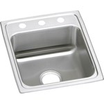 Elkay Lustertone Classic Stainless Steel 17" x 20" x 6", 3-Hole Single Bowl Drop-in ADA Sink rear drain, offset drain, off set drain