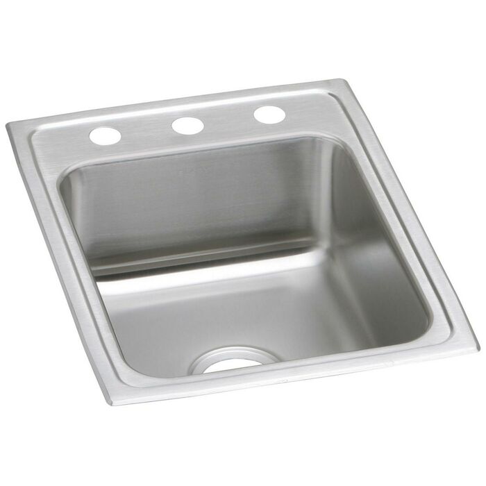 PSR17223 17 X 22 X 7-1/4 20 GAUGE,  PACEMAKER SINGLE BOWL, THREE HOLE INSTALLATION, 3-1/2 DRAIN OPENING, SELF-RIMMING 