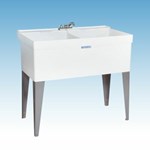 27F 27F 40 In. X 24 In. White Double Bowl Utility Tub 