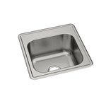 Elkay Celebrity Stainless Steel 20&quot; x 20&quot; x 10-1/8&quot;, 0-Hole Single Bowl Drop-in Laundry Sink ,