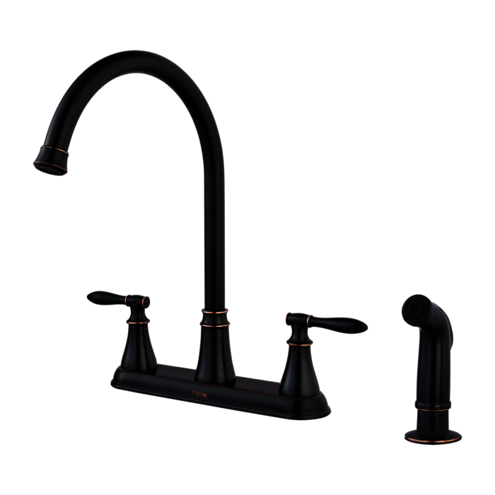 Glenora 2-Handle Kitchen Faucet with Side Spray in Tuscan Bronze 3 OR 4 HOLE