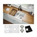 F23320CBWHC Elkay Fireclay 33 in X 19-15/16 in X 9-3/16 in 60/40 Double Bowl Farmhouse Workstation Sink Kit With Aqua Divide White - ELKF23320CBWHC