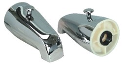 82004 Faucet Doctor 3/4 Polished Chrome Back Inlet Tub Spout With  Diverter ,82004