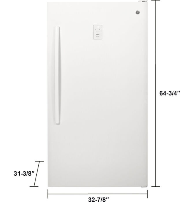 FUF17DLRWW GE 17 cu ft Freezer Upright 