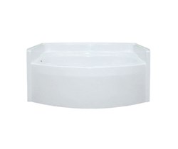 G3572TOBOWR-WHG Praxis White Granite AcrylX#  6' soaking tub with a radius skirt and tiling flange. End drain location. Available as whirlpool. ,