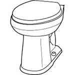 Elite 1.28/1.6gpf Simple CT ADA EL Toilet Bowl White ,