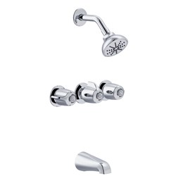 Gerber Classics Three Handle Sliding Sleeve Escutcheon Tub &amp; Shower Fitting with IPS/Sweat Connections &amp; Threaded Spout 1.75gpm Chrome ,G004803083,