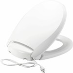H900NL000 Bemis White Plastic Round Closed Front with Lid Toilet Seat ,