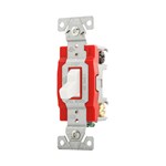 Eaton Wiring 1222W Switch Toggle Dual Pole 20A 120/277V Const Grad Back And Side White 032664735769 ,1222W