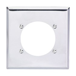 Eaton Wiring 69-BOX Wall Plate 2G Single Receptacle With 2.4688&quot; Hole Chrome 032664205002 ,