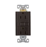 Sgf15B Eaton Ground Fault/Duplex Straight Blade 125 Volts Brown Thermoplastic Electrical Receptacle ,SGF15B