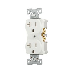Eaton Wiring TR5362W Tamper Resistant Receptacle Duplex 20A 125V 2P3W Constgrade Back And Side White 032664718632 ,032664718632
