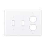 Eaton Wiring PJ226GY Wall Plate 3G 2Toggle/Decorator Poly Mid Gray 032664579455 ,032664579455