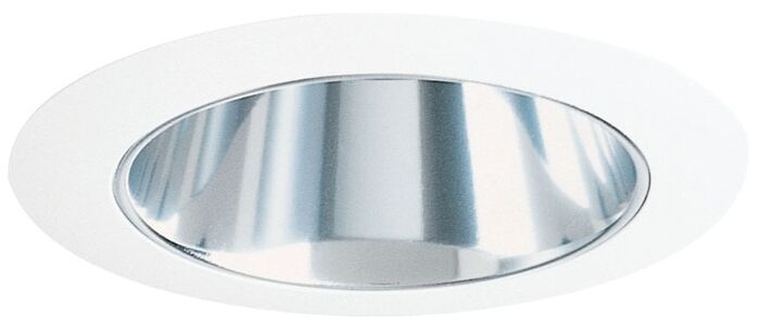 17C-WH  4 in Clear Alzak Cone/White Trim Ring Down Light Trim Kit 