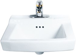 0124024020 American Standard Comrade White 3 Hole Wall Mount Bathroom Sink ,0124024,0124,0124020,0124024020,0124WH,0124WHT,ASWHL